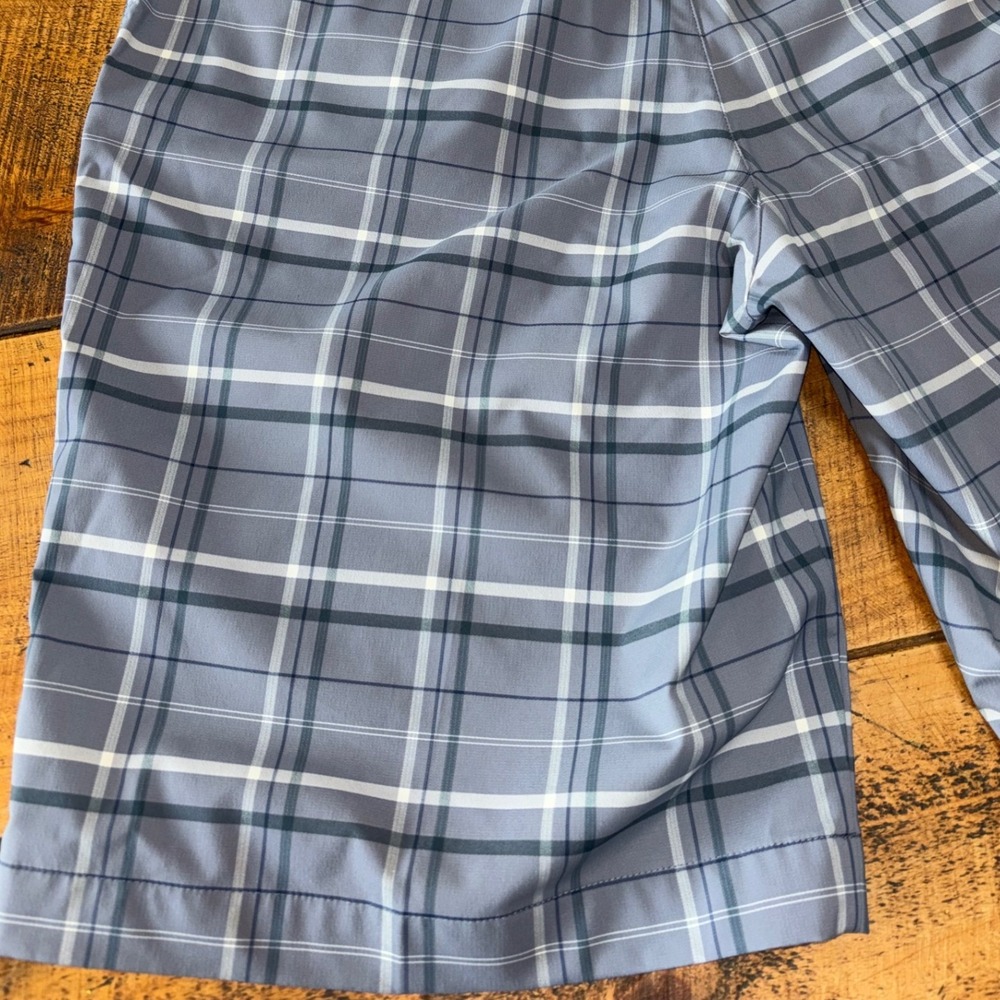 Nike Golf Dri-Fit Mens Blue Gray Plaid Stretch Casual Athleisure Shorts Size 34 - Picture 7 of 8